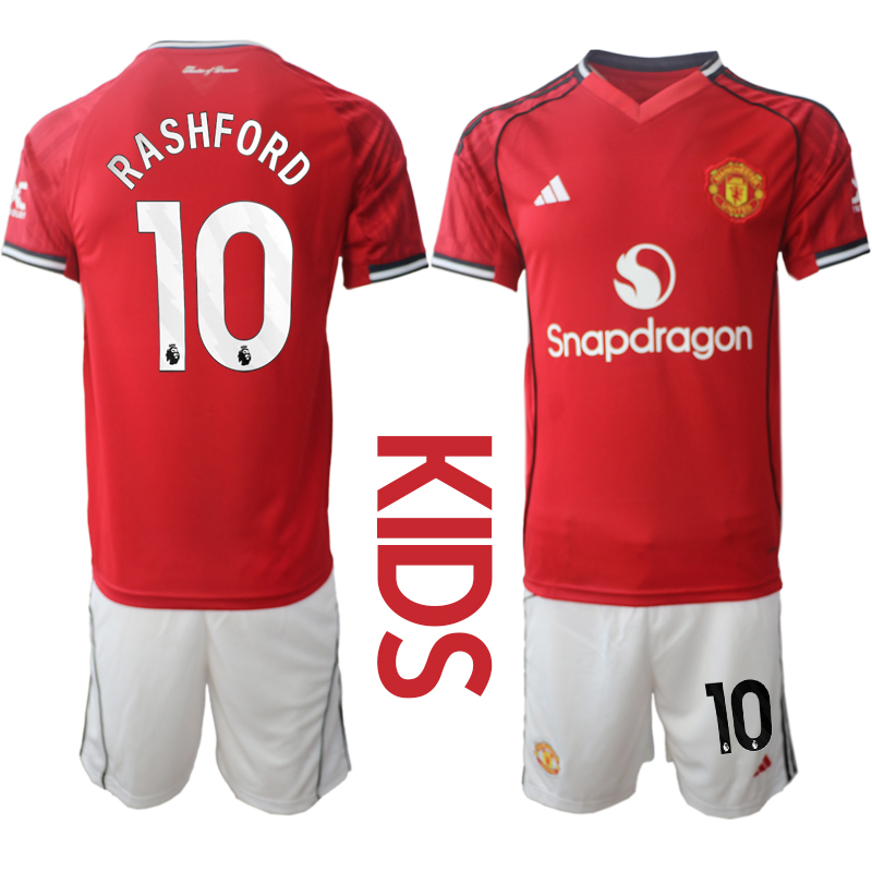 Youth 2025-2026 Club Manchester United home Red 10 Soccer Jersey